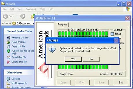 BIOS flashing preparation
